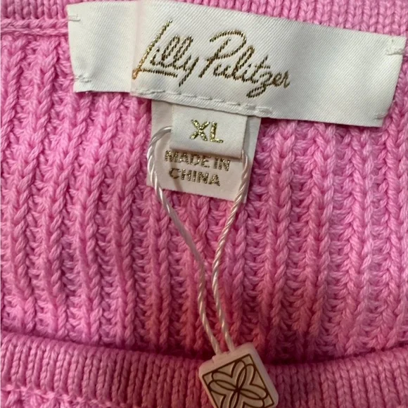 Lilly Pulitzer Bristow Ribbed Cardigan & Matching Tank Set In Pink Bliss NWT XL - Picture 2 of 16